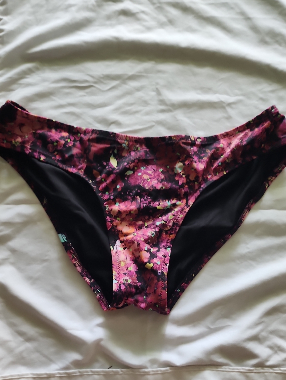 Victoria's Secret Dark Pink Floral Hipster Bikini Bottoms XL